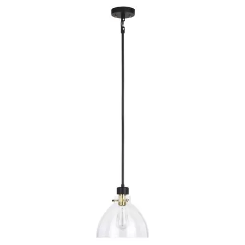 Best Pirce Patriot Lighting® Kenzie Matte Black & Gold 1-Light Pendant>* Clearance