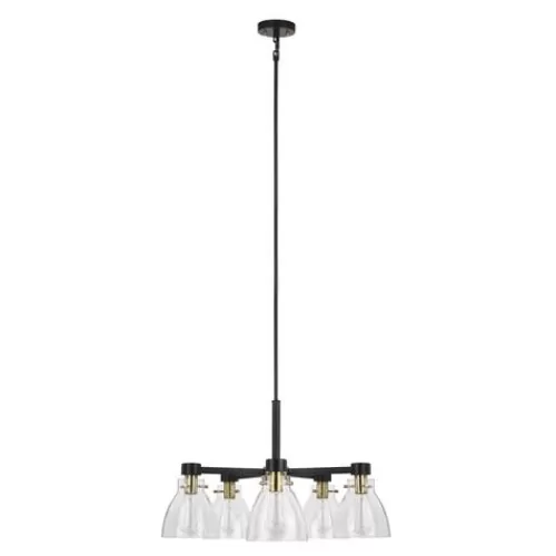 Best Pirce Patriot Lighting® Kenzie Matte Black & Gold 5-Light Chandelier>* Shop