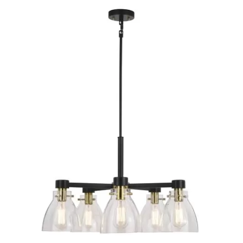 Best Pirce Patriot Lighting® Kenzie Matte Black & Gold 5-Light Chandelier>* Shop