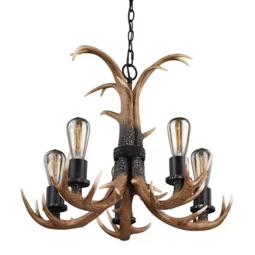Best Pirce Patriot Lighting® Norwood 5-Light Black Walnut Chandelier>* Shop