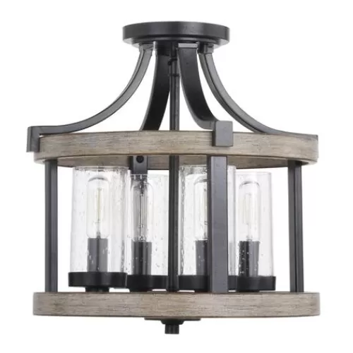Best Reviews Of Patriot Lighting® Elegant Home Brooklyn Natural Iron & Distressed Faux Wood 4-Light Pendant>* New