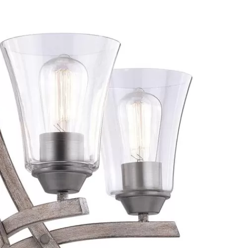 Best Reviews Of Patriot Lighting® Elegant Home Collette 5-Light Distressed Faux Wood & Brushed Pewter Chandelier>* Cheap