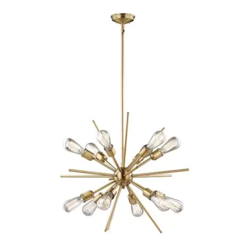 Best Sale Patriot Lighting® Oscar 12-Light Natural Brass Chandelier>* Clearance
