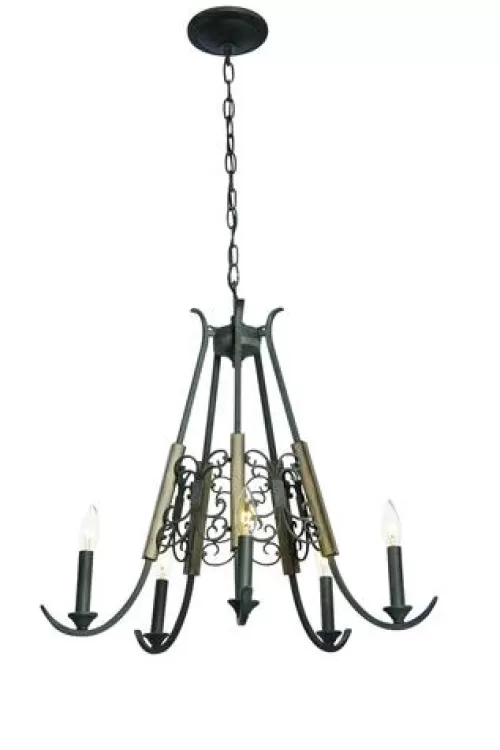 Best Sale Patriot Lighting® Seraphina Weatherd Zinc 5-Light Chandelier>* New