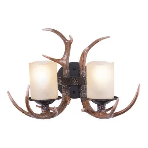 Best Sale Patriot Lighting® Yoho Black Walnut 2 Light Antler Vanity Light>* Flash Sale