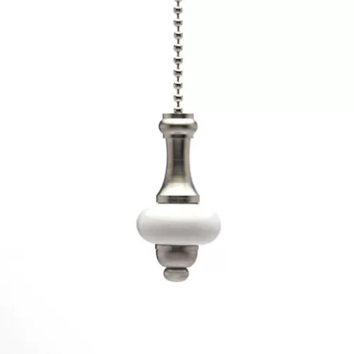 Brand New Patriot Lighting® Brushed Chrome With White Pull Chain>* Cheap