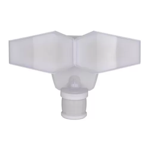Brand New Patriot Lighting® Dualux White Led Dual Head Motion Sensor Link Outdoor Security Flood Light>* Store