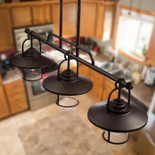 Brand New Patriot Lighting® Elegant Home 3 Light Miner Bronze Island Light>* Best Sale