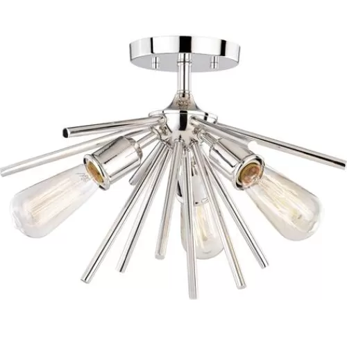 Brand New Patriot Lighting® Estelle Polished Nickel 3 Light Semi-Flush Mount Ceiling Light>* Fashion