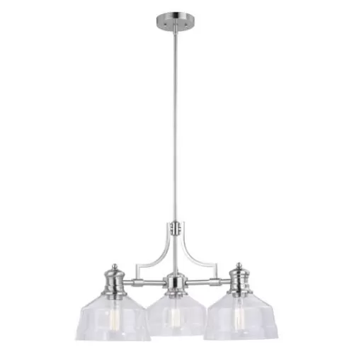 Budget Patriot Lighting® Beloit Satin Nickel 3 Light Chandelier>* Best Sale
