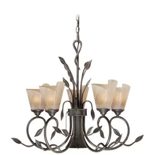 Budget Patriot Lighting® Capri Black Walnut 6 Light Chandelier>* Discount