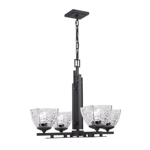Budget Patriot Lighting® Hakley 4-Light Textured Bronze Chandelier>* Discount