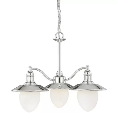 Budget Patriot Lighting® Marina Bay 3-Light Polished Nickel Chandelier>* Clearance