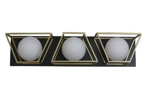 Budget Patriot Lighting® Neema Black & Gold 3-Light Vanity Light>* Store