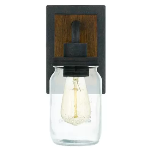 Budget Patriot Lighting® Wheland Matte Black 1-Light Vanity Light>* Clearance