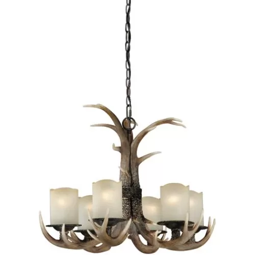 Budget Patriot Lighting® Yoho Black Walnut 6 Light Chandelier>* Cheap