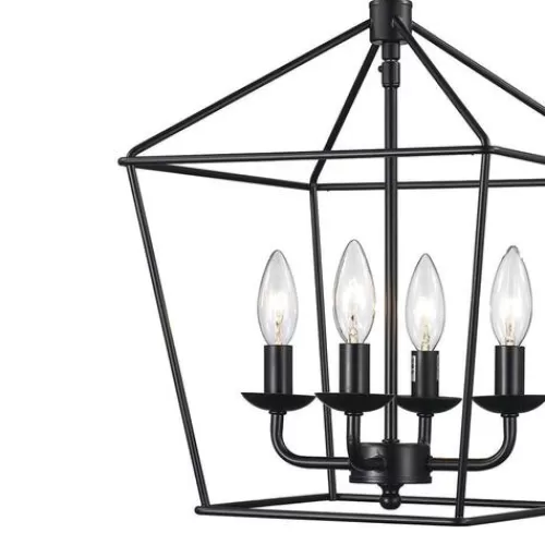 Cheap Patriot Lighting® Hugh Black 4-Light Pendant>* Discount