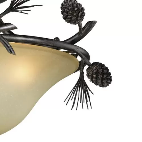 Cheapest Patriot Lighting® Pines Black Walnut 3-Light Semi-Flush Mount Ceiling Light>* Best Sale