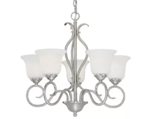 Cheapest Patriot Lighting® Samantha 5-Light Satin Nickel Chandelier>* Best Sale