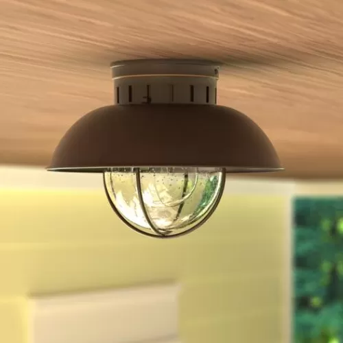 Coupon Patriot Lighting® Harwich Burnished Bronze Outdoor Flush Mount Light>* Outlet