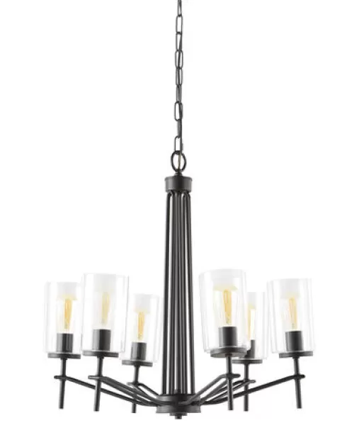 Coupon Patriot Lighting® Nolie 6-Light Matte Black Chandelier>* Best Sale