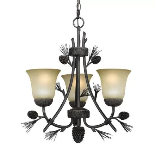 Coupon Patriot Lighting® Pines 3-Light Black Walnut Mini Chandelier>* Discount