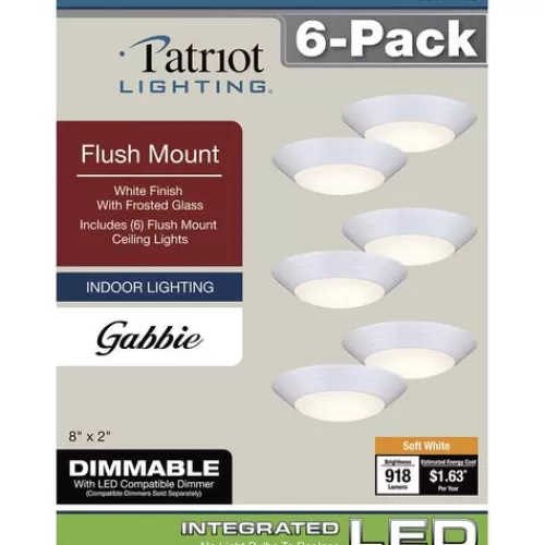 Discount Patriot Lighting® Gabbie White Integrated Led Flush Mount Ceiling Light – 6 Pack>* Best Sale