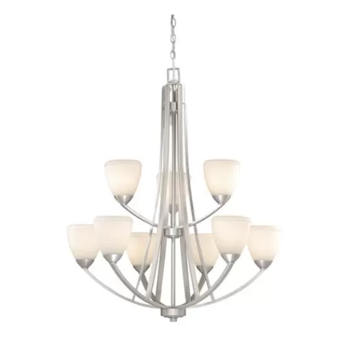 Discount Patriot Lighting® Helsinki 9-Light Brushed Nickel Chandelier>* Clearance