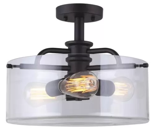 Flash Sale Patriot Lighting® Samuel Bronze 3-Light Semi-Flush Mount Ceiling Light>* Online