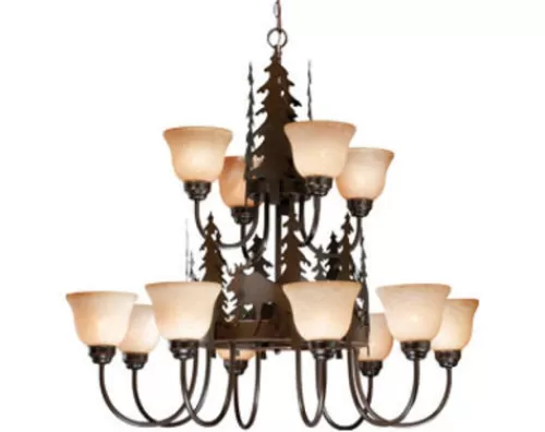 Flash Sale Patriot Lighting® Yellowstone 12-Light Burnished Bronze Chandelier>* Best Sale