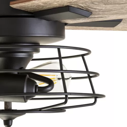 Hot Sale Patriot Lighting™ Miller Station 52″ Matte Black Industrial Indoor Led Ceiling Fan>* Best