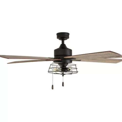 Hot Sale Patriot Lighting™ Miller Station 52″ Matte Black Industrial Indoor Led Ceiling Fan>* Best