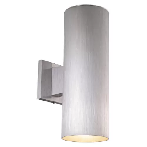 New Patriot Lighting® Chiasso Satin Aluminum 2-Light Outdoor Wall Light>* Clearance