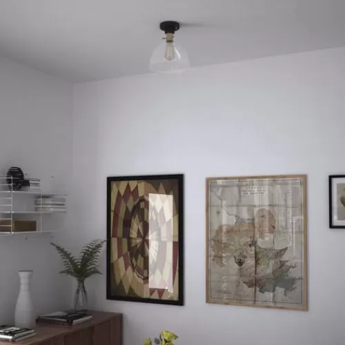 New Patriot Lighting® Kenzie Matte Black & Gold 1-Light Semi-Flush Mount Ceiling Light>* Cheap