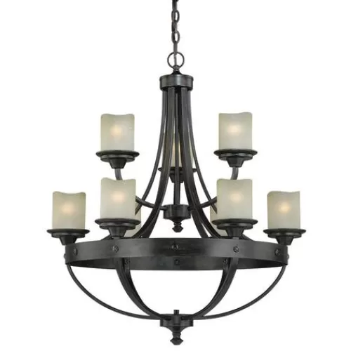 New Patriot Lighting® Lancaster 9-Light Black Walnut Chandelier>* Sale