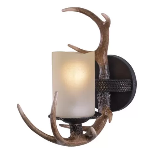 New Patriot Lighting® Yoho Black Walnut 1 Light Antler Vanity Light>* Hot