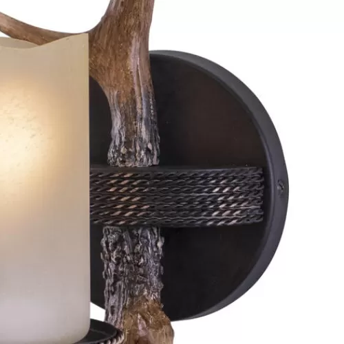 New Patriot Lighting® Yoho Black Walnut 1 Light Antler Vanity Light>* Hot