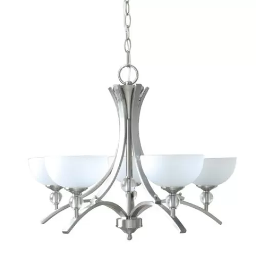 Outlet Patriot Lighting® Chantelle 5-Light Satin Nickel Chandelier>* Cheap