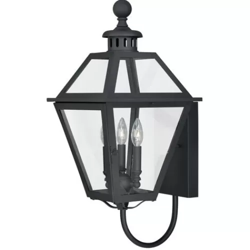 Outlet Patriot Lighting® Nottingham Textured Black 3-Light Outdoor Wall Light>* New