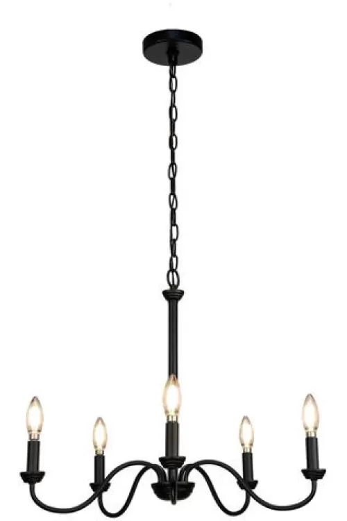 Promo Patriot Lighting® Cura Black 5-Light Chandelier>* Flash Sale