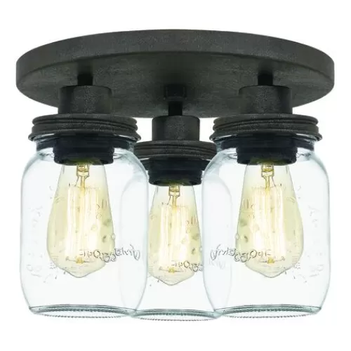 Top 10 Patriot Lighting® Wheland Matte Black 3-Light Semi-Flush Mount Ceiling Light>* Best