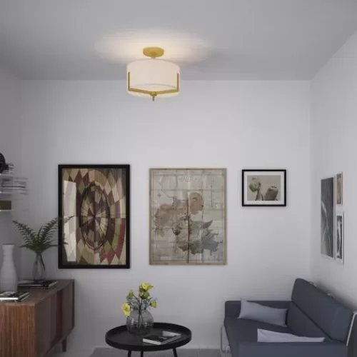 Wholesale Patriot Lighting® Citrine Gold 2-Light Semi-Flush Mount Ceiling Light>* Best Sale